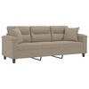 vidaXL 3-Sitzer-Sofa mit Kissen Taupe 180 cm Mikrofasergewebe