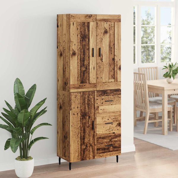 vidaXL Highboard mit Schubladen 2 pcs Altholz Holzwerkstoff
