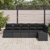 vidaXL Gartensofa-set mit Kissen 6 pcs Schwarz Poly-Rattan