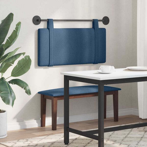 vidaXL H&auml;ngevorderseite Wandmontiert Uni Blau 90 x 55 x 5 cm Stoff