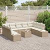 vidaXL Gartensofa-set mit Kissen 9 pcs Beige und Creme Polyrattan