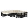 vidaXL Gartensofa-set 12 stk. Schwarz Poly-Rattan