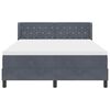 vidaXL Boxspringbett mit Matratze Dunkelgrau 200 x 140 cm Samt