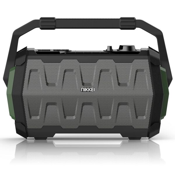 Nikkei Lautsprecher mit Mikrofon SPEAKERBOXX100 2x5 W Grau und Gr&uuml;n