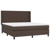 vidaXL Boxspringbett mit Matratze & LED Braun 180x200 cm Kunstleder