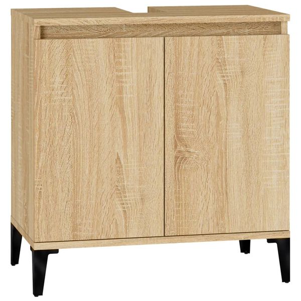 vidaXL Waschbeckenunterschrank Sonoma-Eiche 58x33x60 cm Holzwerkstoff