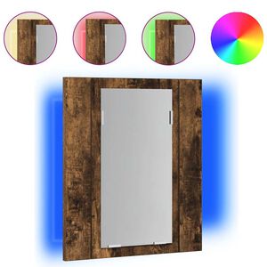 vidaXL LED-Spiegelschrank R&auml;uchereiche 40x12x45 cm Holzwerkstoff