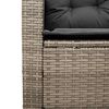 vidaXL Gartensofa in L-Form mit Tisch und Kissen Grau Poly Rattan