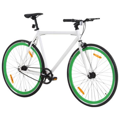 vidaXL Fahrrad mit Festem Gang Weiß und Grün 700c 55 cm