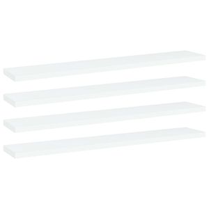 vidaXL B&uuml;cherregal-Bretter 4 Stk. Wei&szlig; 60x10x1,5 cm Holzwerkstoff