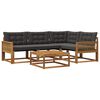 vidaXL Outdoor-Sofagarnitur 5 stk. 4-Sitzer Natur und Schwarz