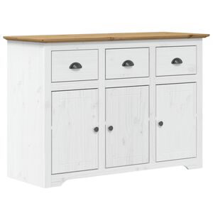 vidaXL Sideboard BODO Wei&szlig; und Braun 115,5x44x80 cm Massivholz Kiefer