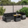 vidaXL 8-tlg. Garten-Sofagarnitur mit Kissen Beige Poly Rattan