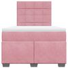 vidaXL Boxspringbett mit Matratze Rosa 120x200 cm Samt