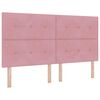 vidaXL LED Boxspringbett mit Kopfteil Rosa 180 x 200 cm Samt