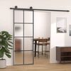 vidaXL Schiebet&uuml;r Aluminium und ESG Glas 76x205 cm Schwarz