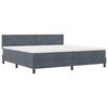 vidaXL Boxspringbett mit Matratze Dunkelgrau 200 x 200 cm Samt