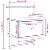 vidaXL Wand-Nachttisch Braun Eiche 35x30x51 cm Holzwerkstoff