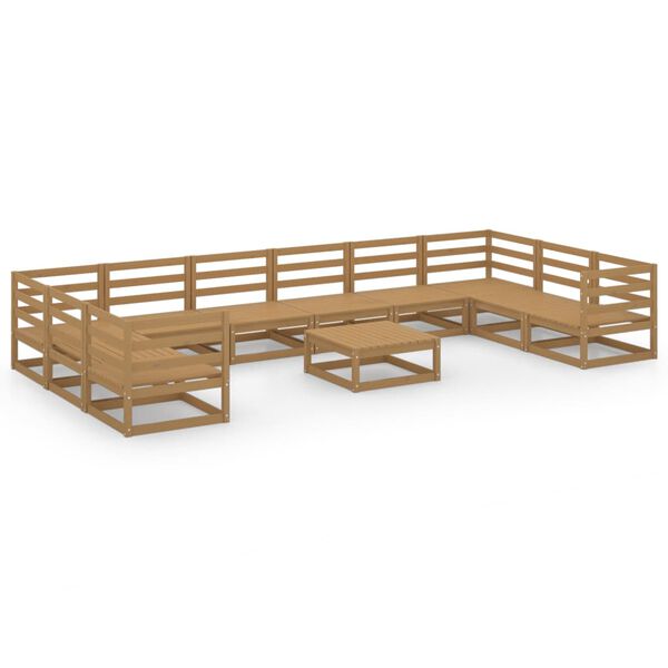 vidaXL 11-tlg. Garten-Lounge-Set Massivholz Kiefer