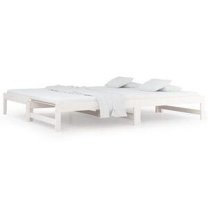 vidaXL Tagesbett Ausziehbar Wei&szlig; 2x(90x200) cm Massivholz Kiefer