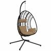 vidaXL H&auml;ngesessel Ei-Design mit St&auml;nder Taupe Rattan und Stahl