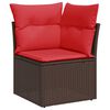 vidaXL 6-teiliges Gartensofa-Set mit Kissen, braun, Polyrattan