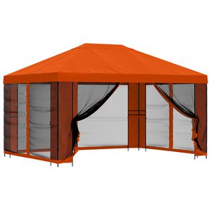 vidaXL Garten Pavillon mit Seitenw&auml;nden 4 x 3 m Orange