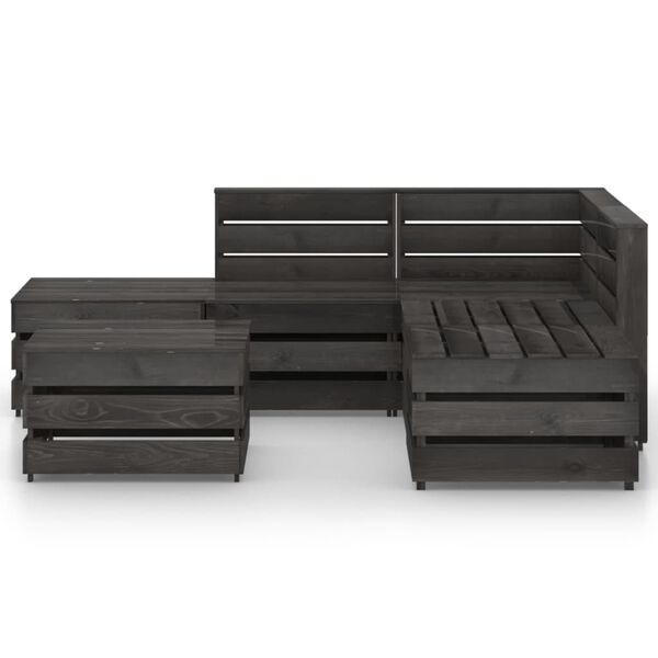 vidaXL 6-tlg. Garten-Lounge-Set Grau Impr&auml;gniertes Kiefernholz