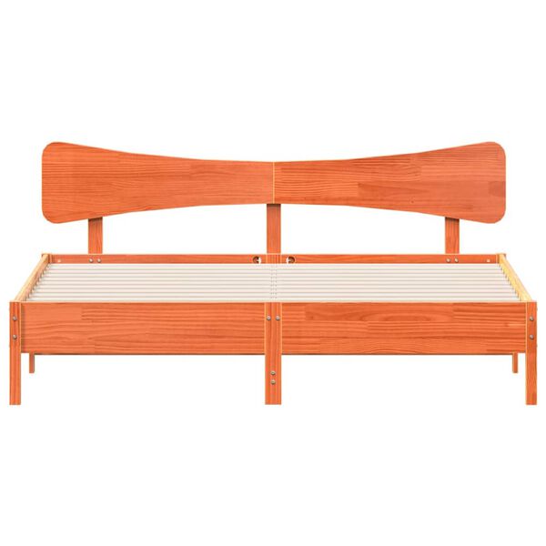 vidaXL Massivholzbett ohne Matratze Wachsbraun 180x200 Kiefernholz