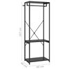 vidaXL Kleiderschrank Schwarz 60x40x167 cm Metall und Holzwerkstoff
