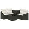 vidaXL Sofa Set 6 stk. Schwarz und Cremewei&szlig; Polyrattan und Stahl
