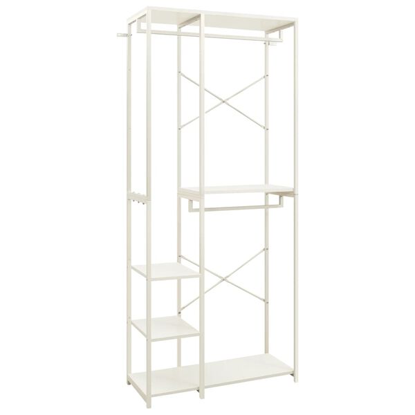 vidaXL Kleiderschrank Wei&szlig; 90x40x213 cm Metall Holzwerkstoff