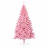 vidaXL Künstlicher vorbeleuchteter Weihnachtsbaum Rosa 210 cm PVC