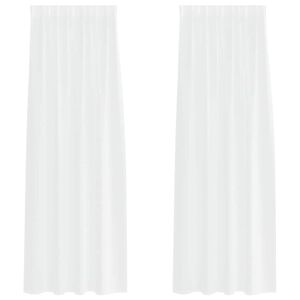 vidaXL Voile-Vorhang 2 stk. Wei&szlig; 260 x 140 cm Polyester