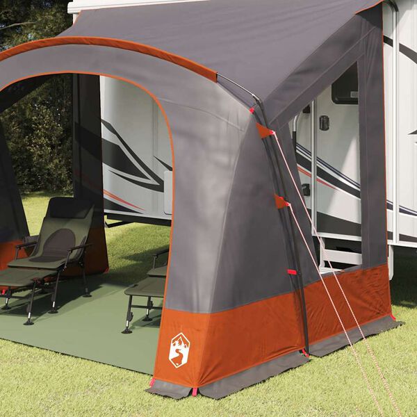 vidaXL Caravan Zelt mit Dach Grau und Orange 252 x 245 x 245 cm