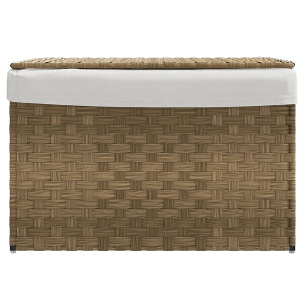 vidaXL Wäschekorb mit Deckel 55,5x35x34 cm Poly Rattan