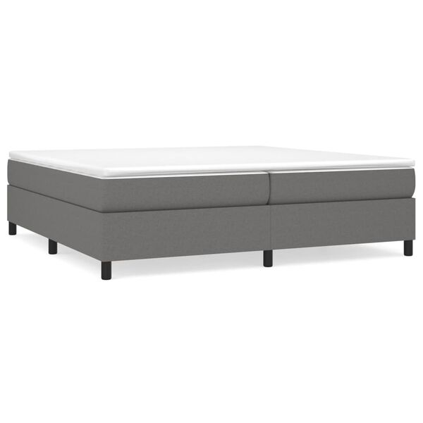 vidaXL Boxspringbett mit Matratze Dunkelgrau 200x200 cm Stoff
