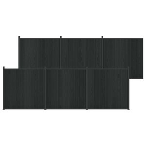 vidaXL Zaunelement 6 stk. 1055 x 186,5 cm WPC und Aluminium Schwarz