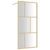 vidaXL Duschwand f&uuml;r Begehbare Dusche mit ESG Klarglas Golden 80x195cm