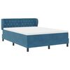 vidaXL Boxspringbett mit Matratze Dunkelblau 140 x 190 cm Samt