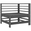 vidaXL Ecksofa mit Kissen Grau Massivholz Kiefer