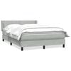 vidaXL Boxspringbett mit Matratze Hellgrau 140x210 cm Samt