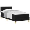 vidaXL Boxspringbett mit Kissen mit Kopfteil Schwarz 90 x 200 cm Stoff