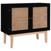 vidaXL Sideboard Schwarz 88,5x40x80 cm MDF und Rattan