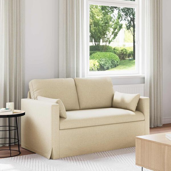 vidaXL Sofa Creme Gesamtabmessungen: 139 x 78 x 80 cm (B x T x H) Samt