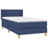 vidaXL Boxspringbett mit Matratze Blau 80x200 cm Stoff