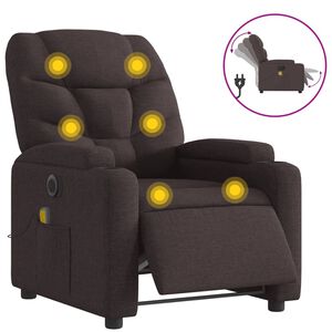vidaXL Massagesessel Elektrisch Dunkelbraun Stoff