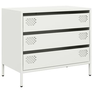 vidaXL Sideboard Wei&szlig; 68x39x58,5 cm Kaltgewalzter Stahl