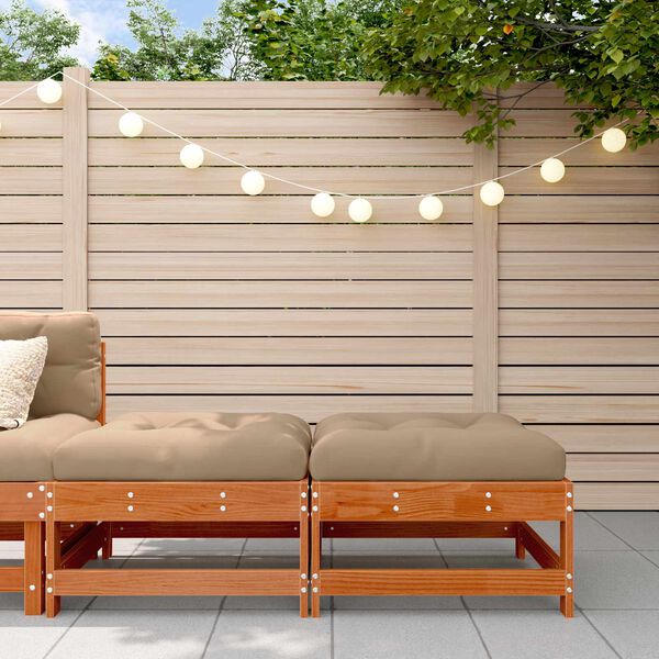 vidaXL Gartenfu&szlig;st&uuml;tze Massives Kiefernholz Wachsbraun