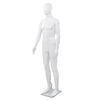 vidaXL M&auml;nnliche Schaufensterpuppe mit Glassockel Wei&szlig; 185 cm